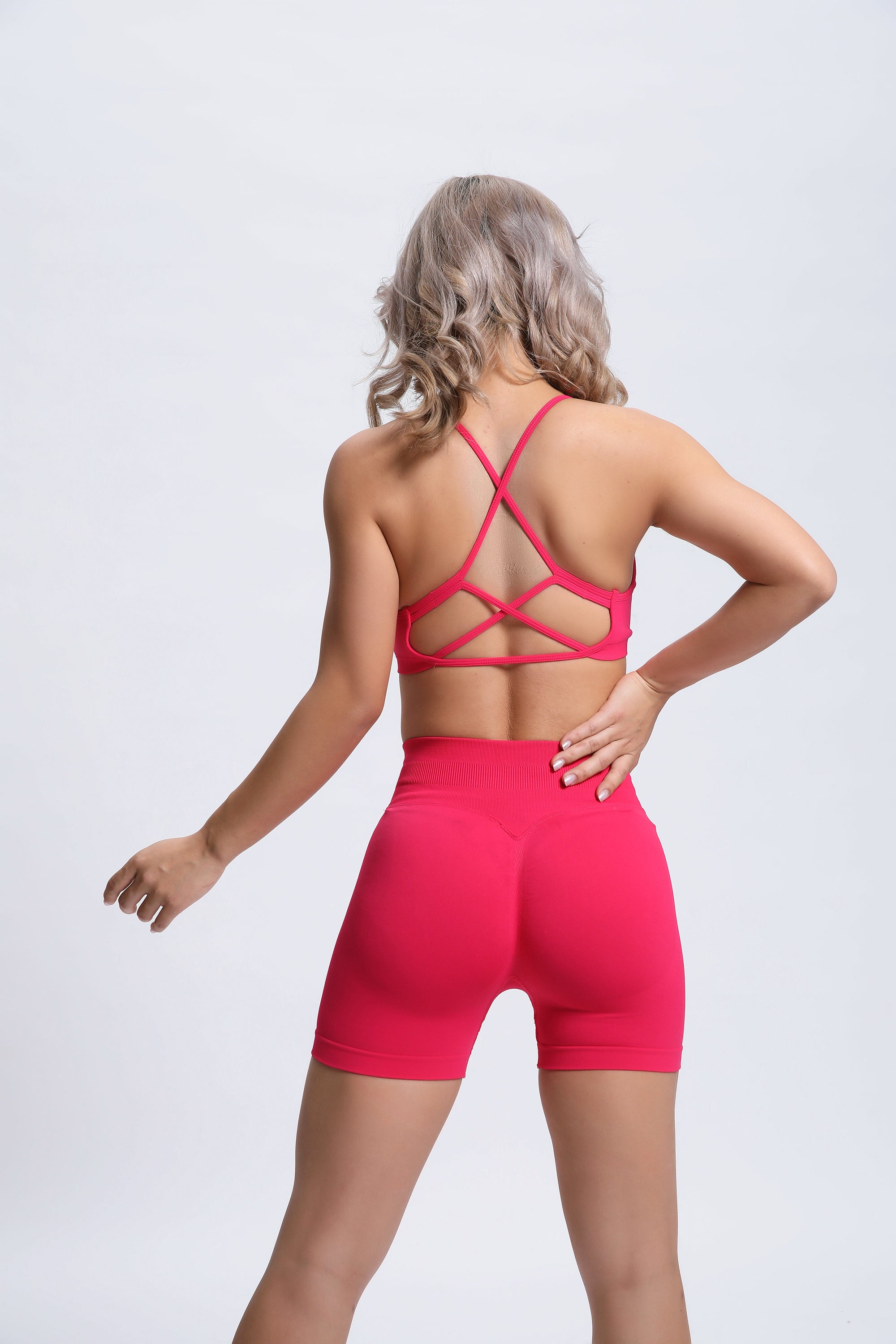 Joy | Sculpt Shorts with Scrunch – Rose Red