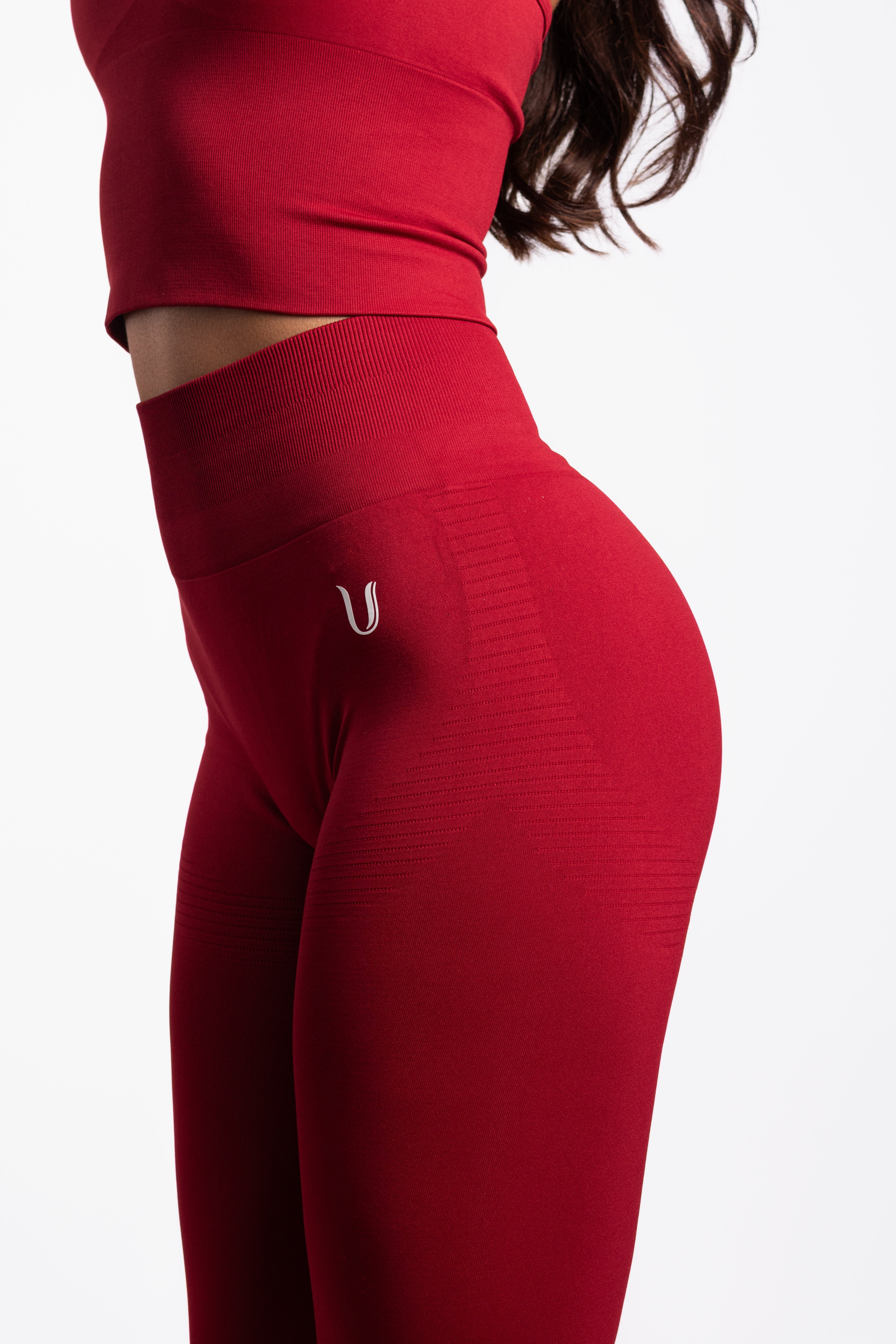 Bibi | Geribde Naadloze Legging – Rood - afbeelding 5