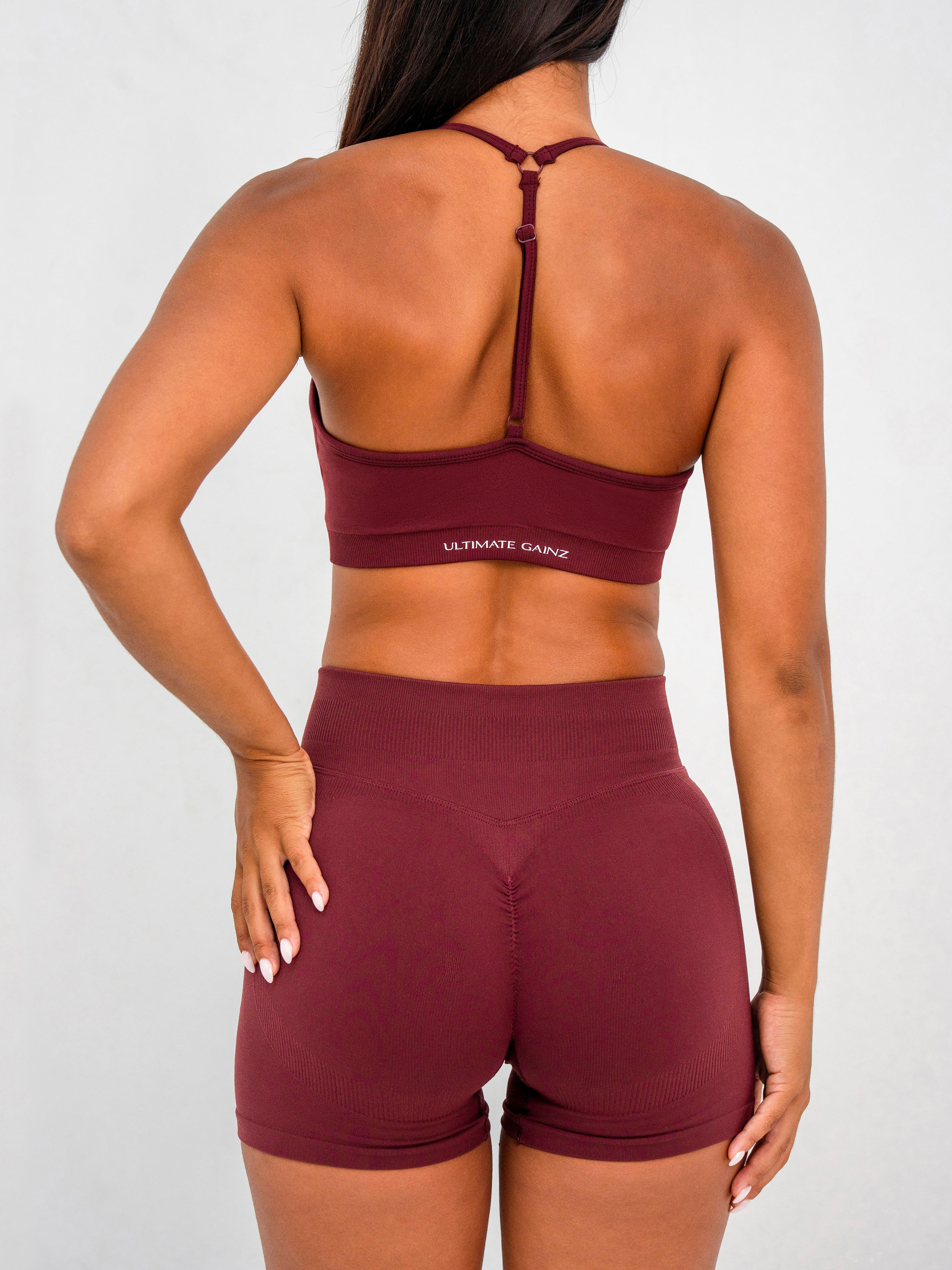 Luna | Premium Seamless Scrunch Short - Burgundy