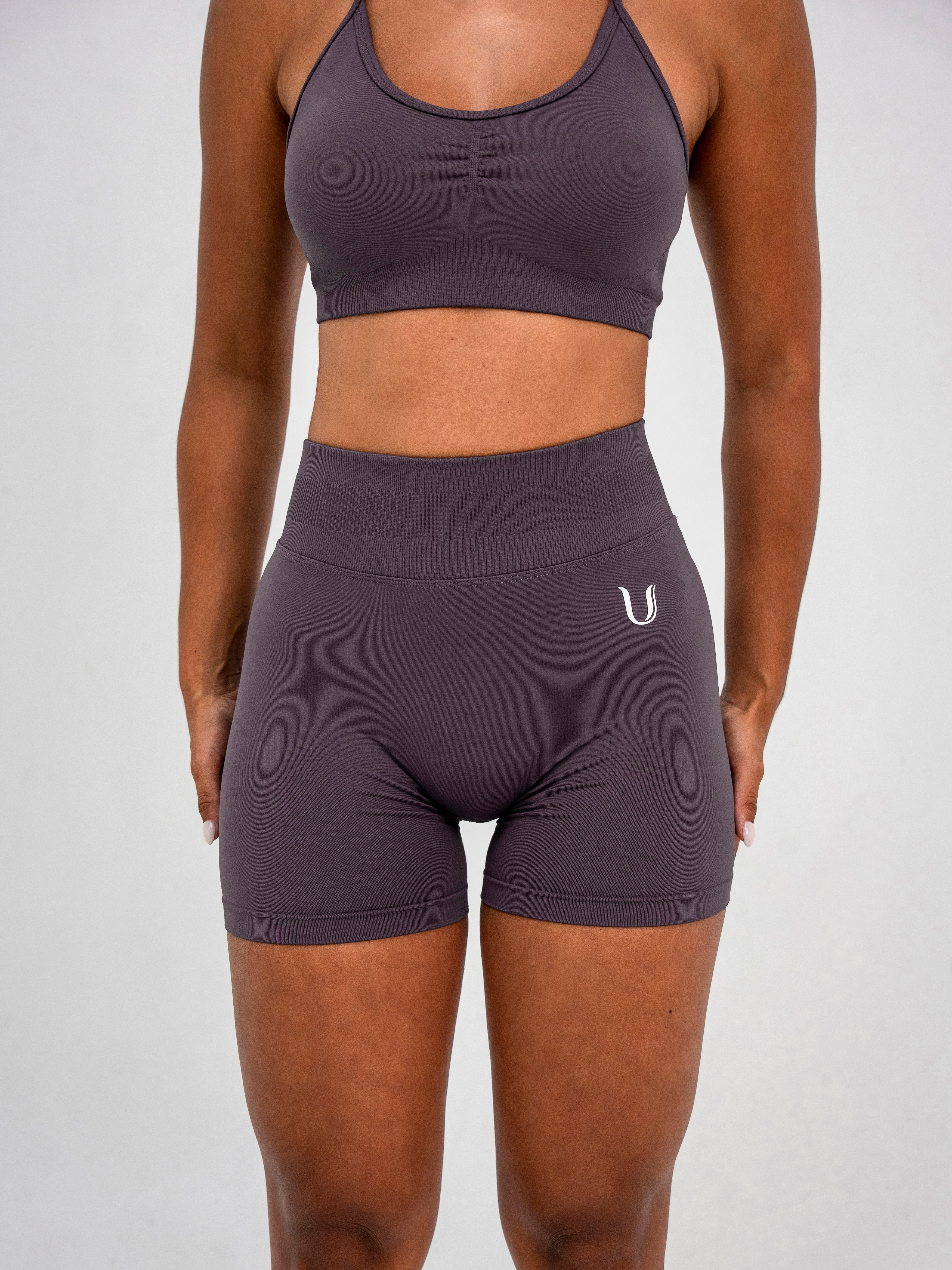 Luna | Premium Seamless Scrunch Short - Dusty Purple