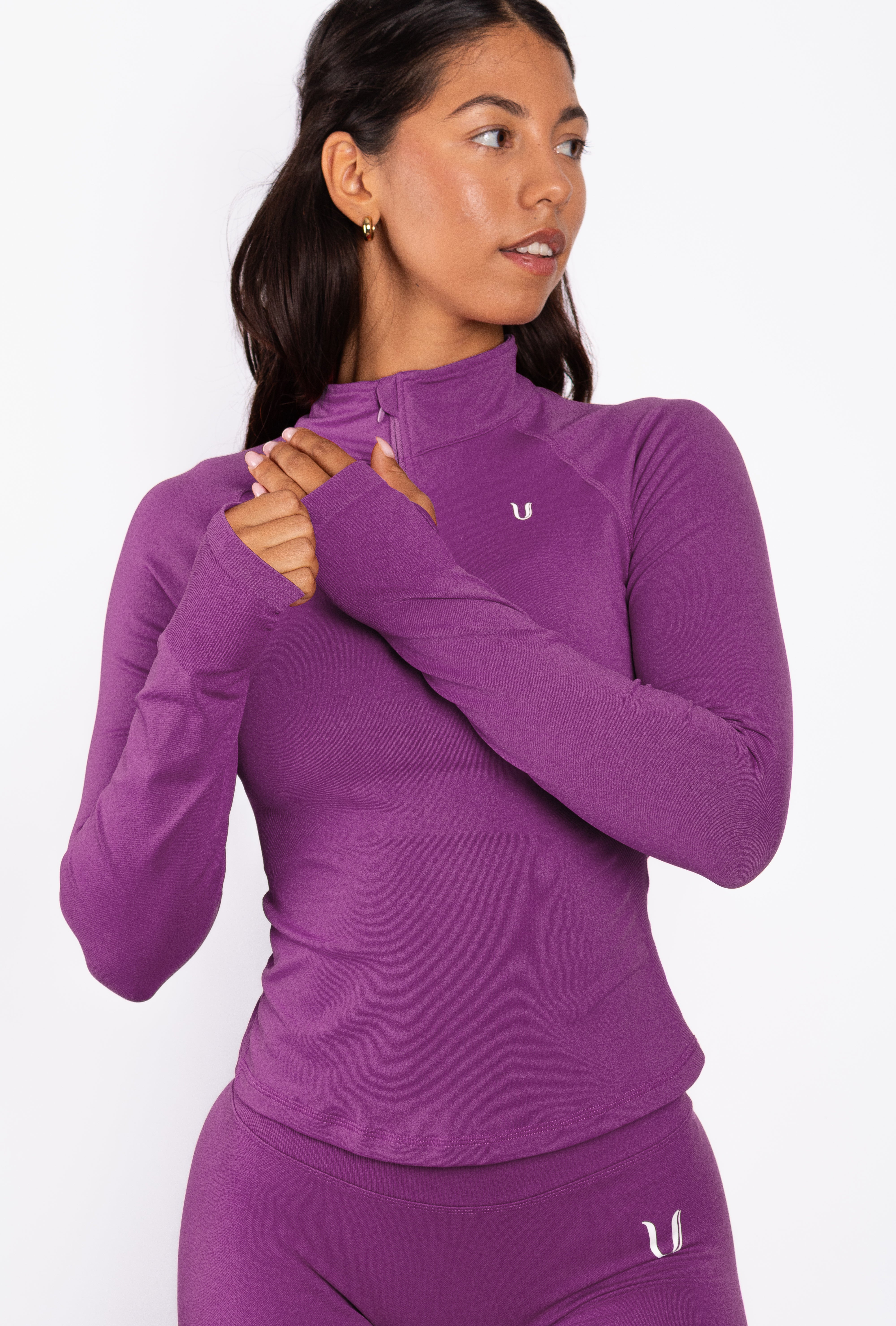 Beau | Top Demi-Zip Manches Longues - Violet