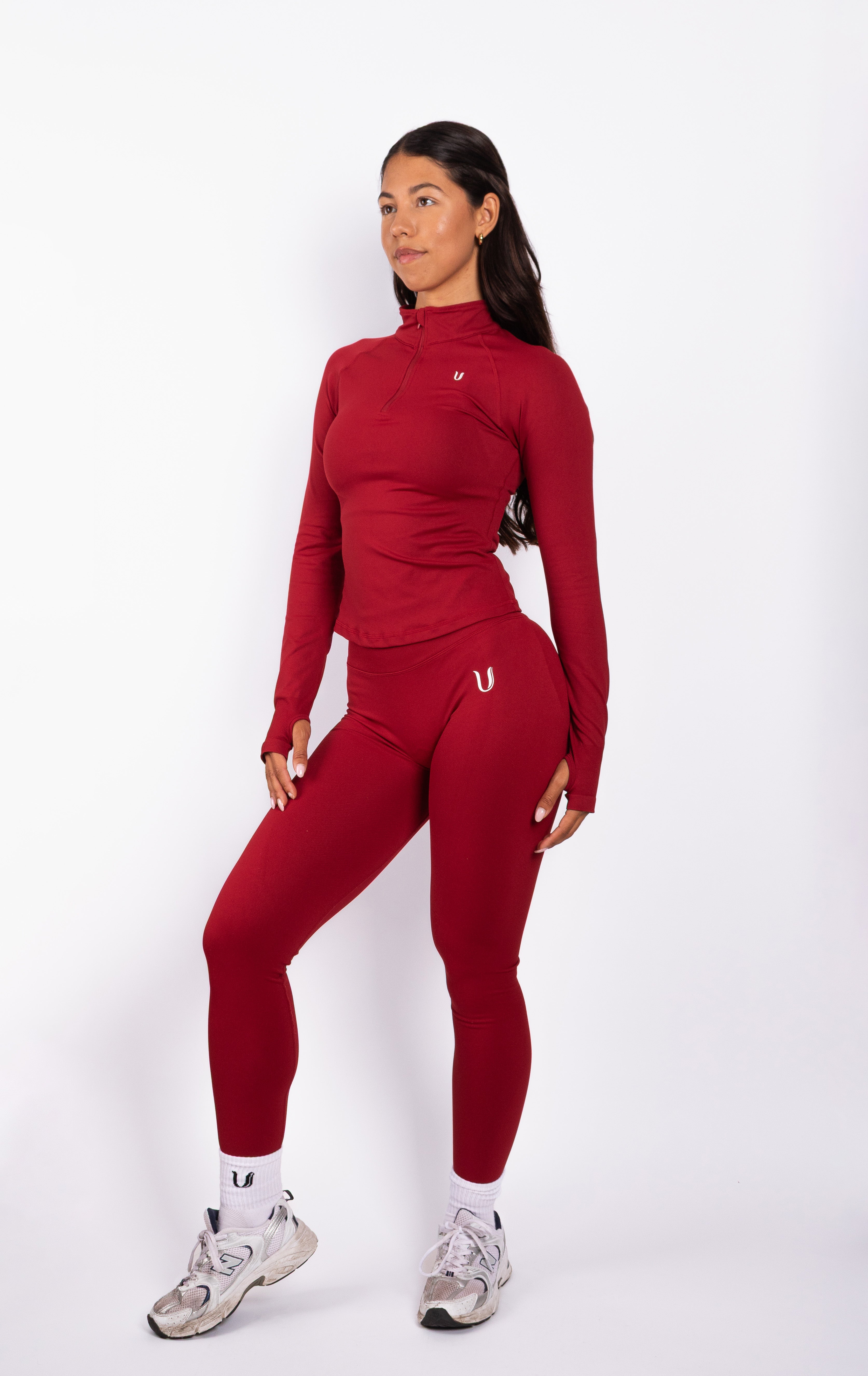 Beau Half Zip Lange Mouwen Top Rood - Dames sportkleding afbeelding 10