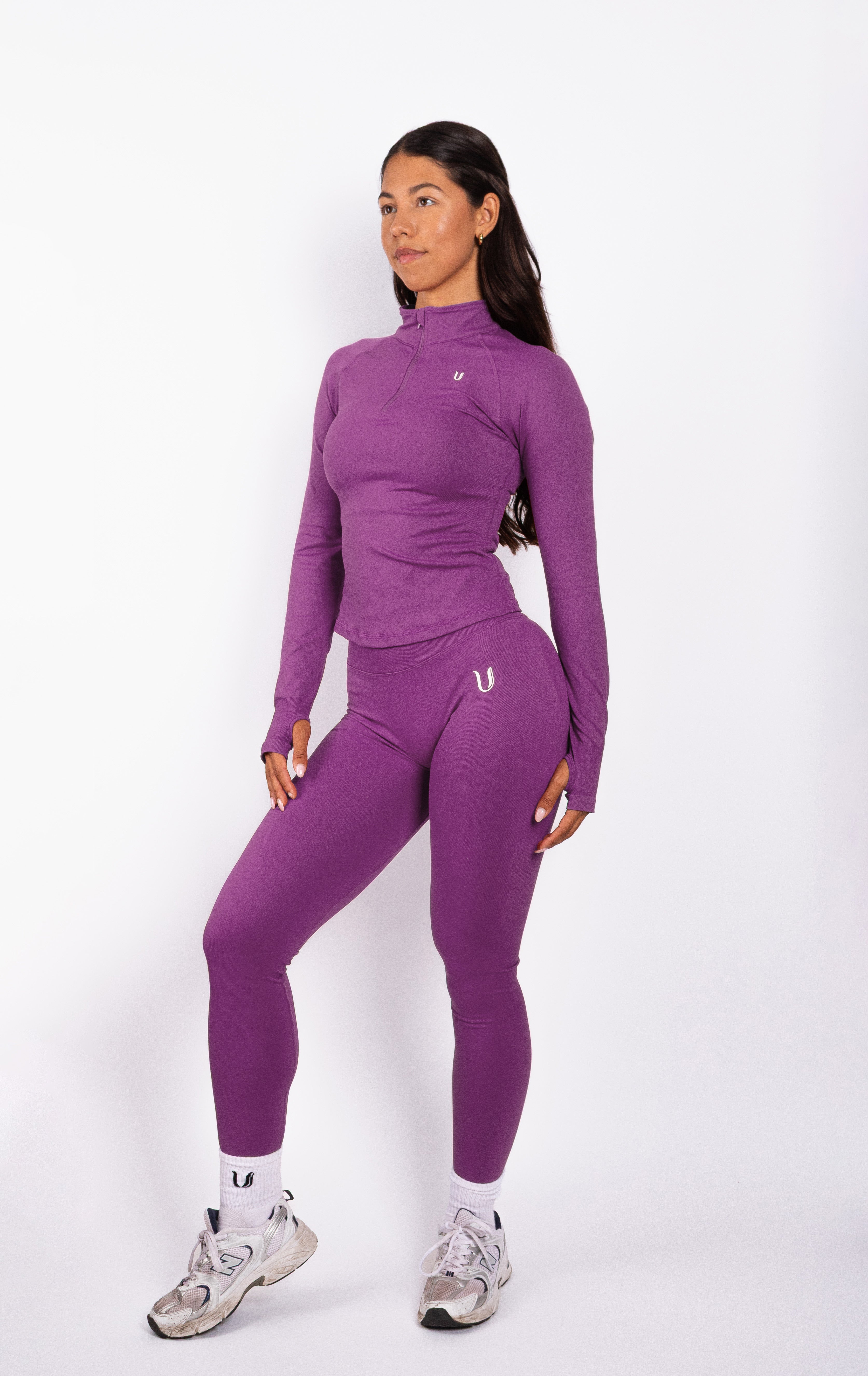 Beau | Top Demi-Zip Manches Longues - Violet