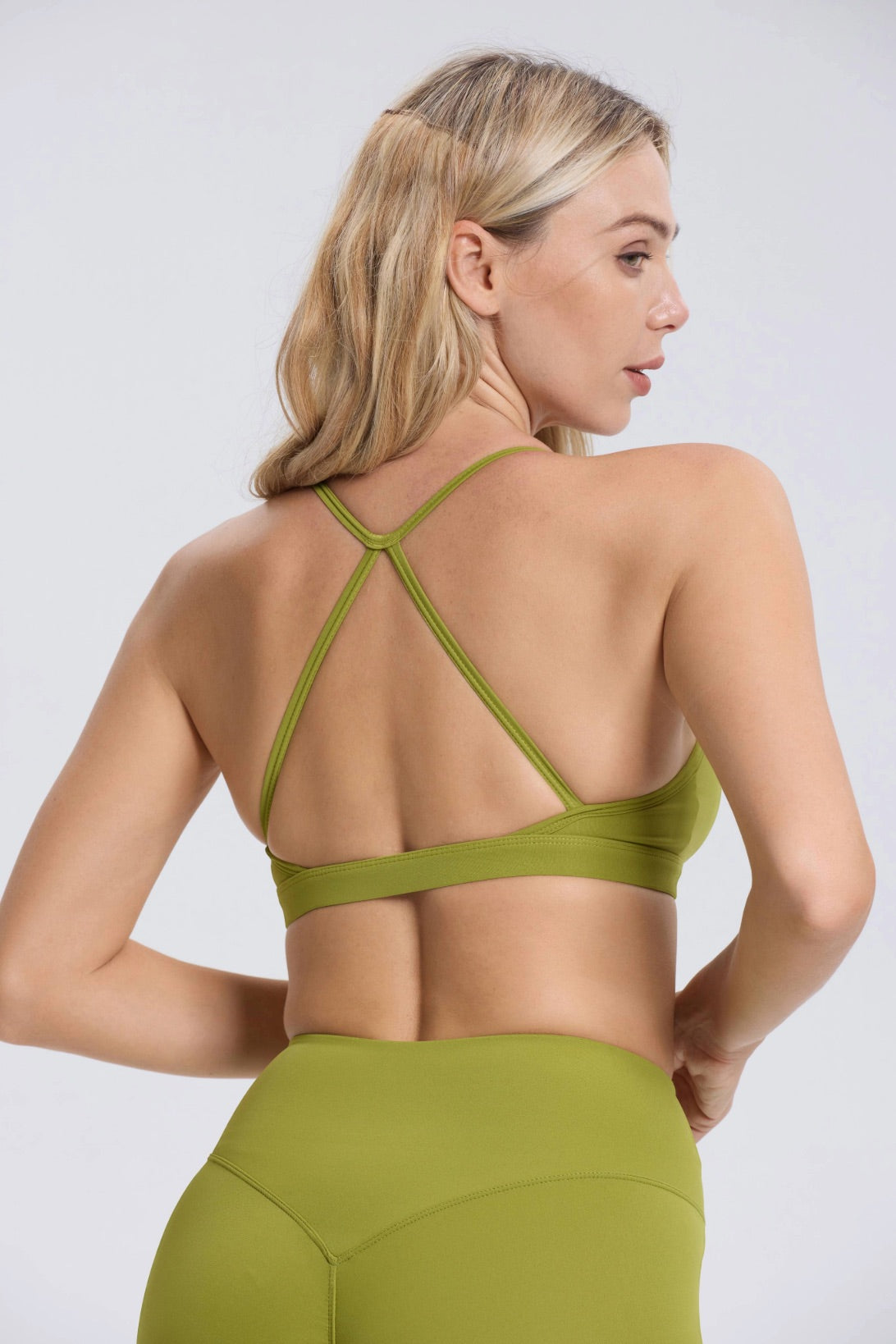 Hailey-Set | Nahtlos Top Leggings Set - Matcha