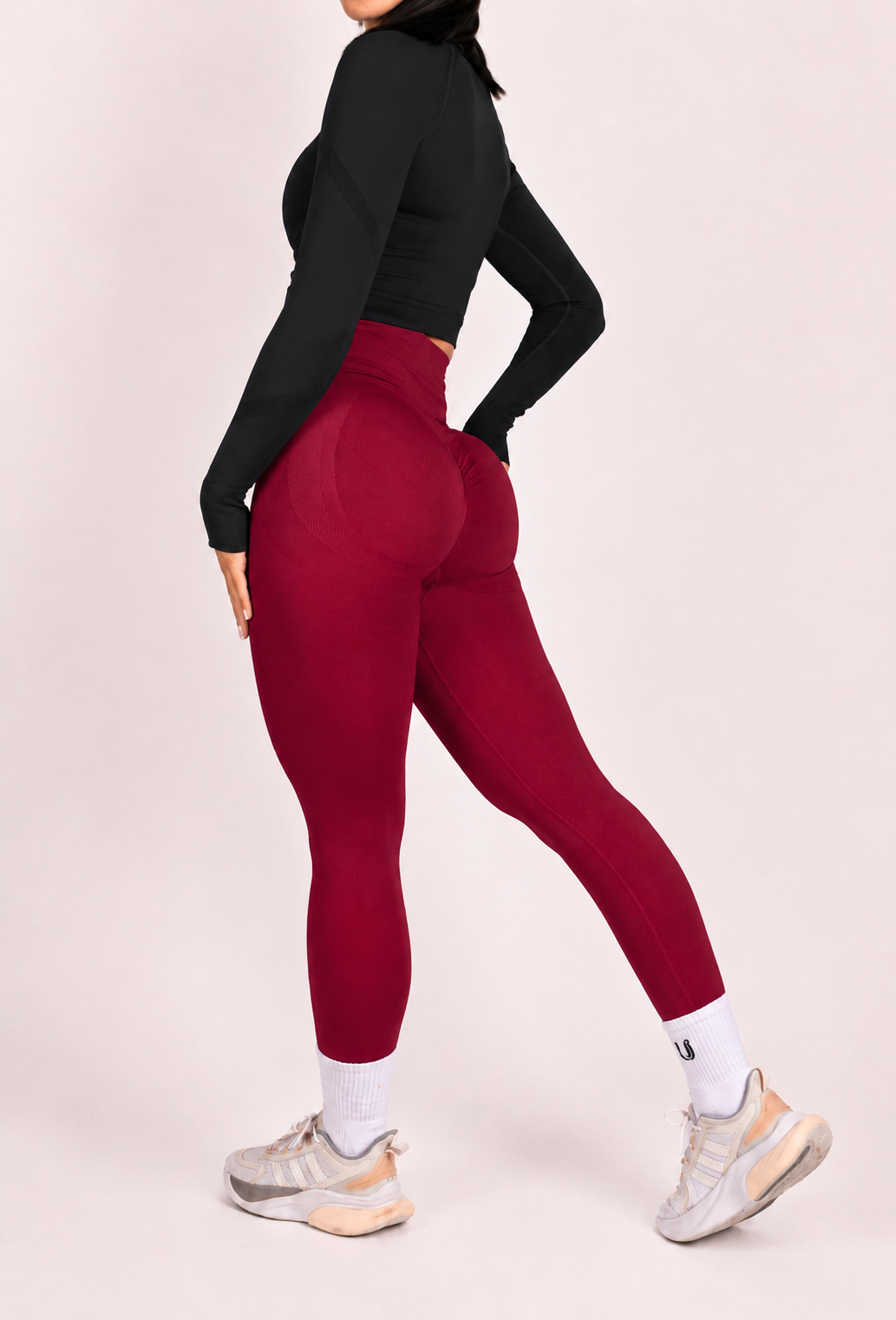 Leonie | Premium Scrunch Leggings - Rot