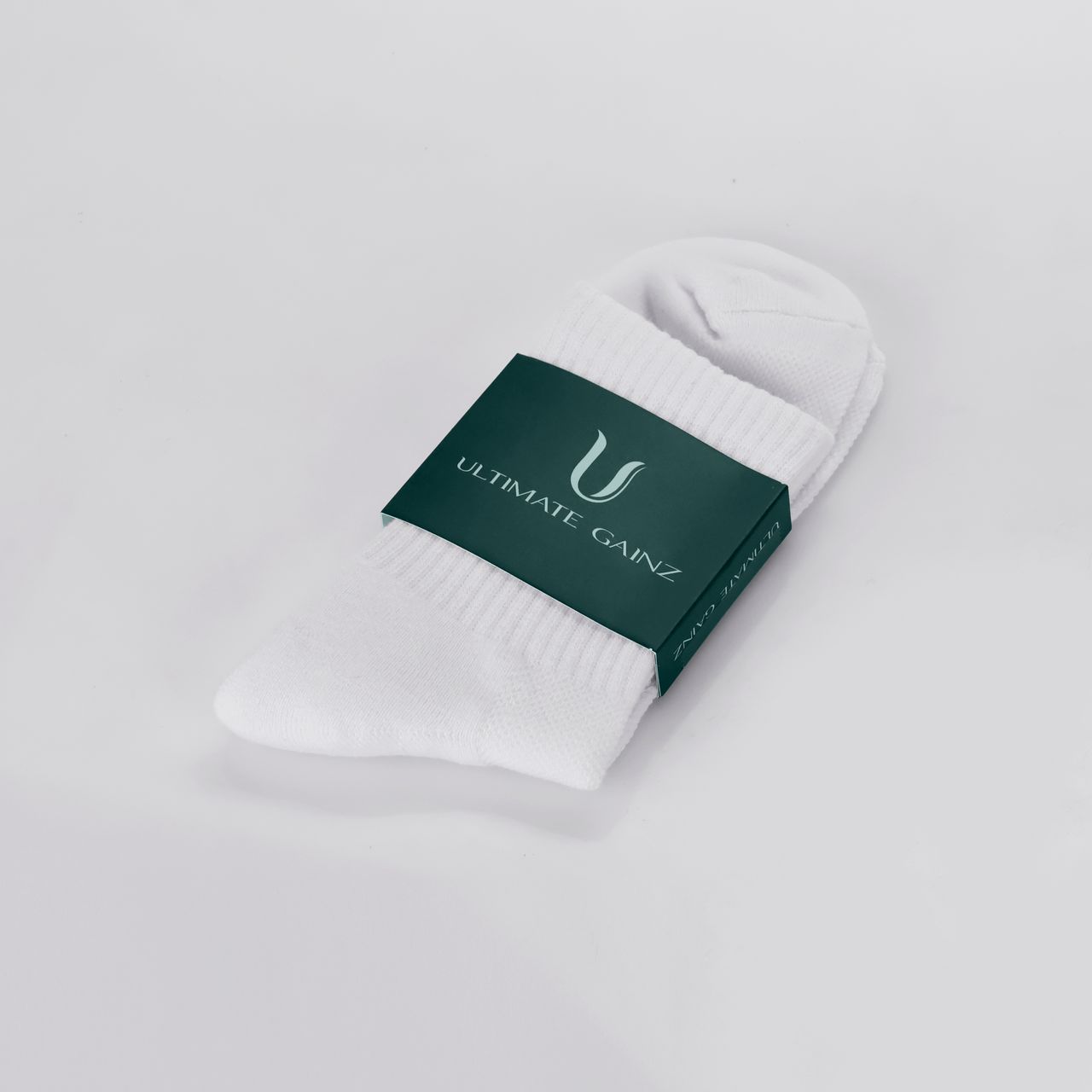 Ultimate Gainz - Performance Socks Unisex - White 1 Pair