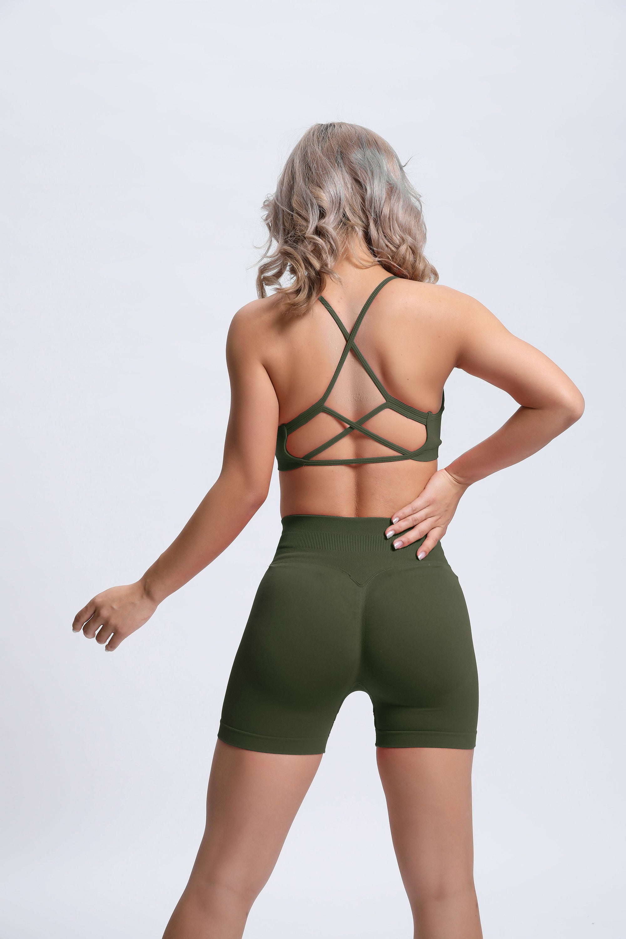 Joy | Crossback Sports Bra – Army Green