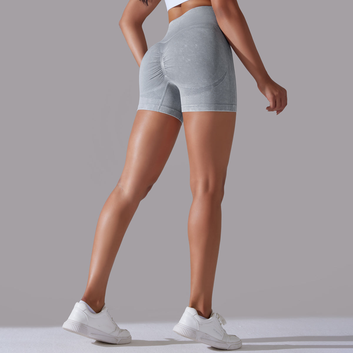 Jane | Shorts Scrunch - Hellgrau