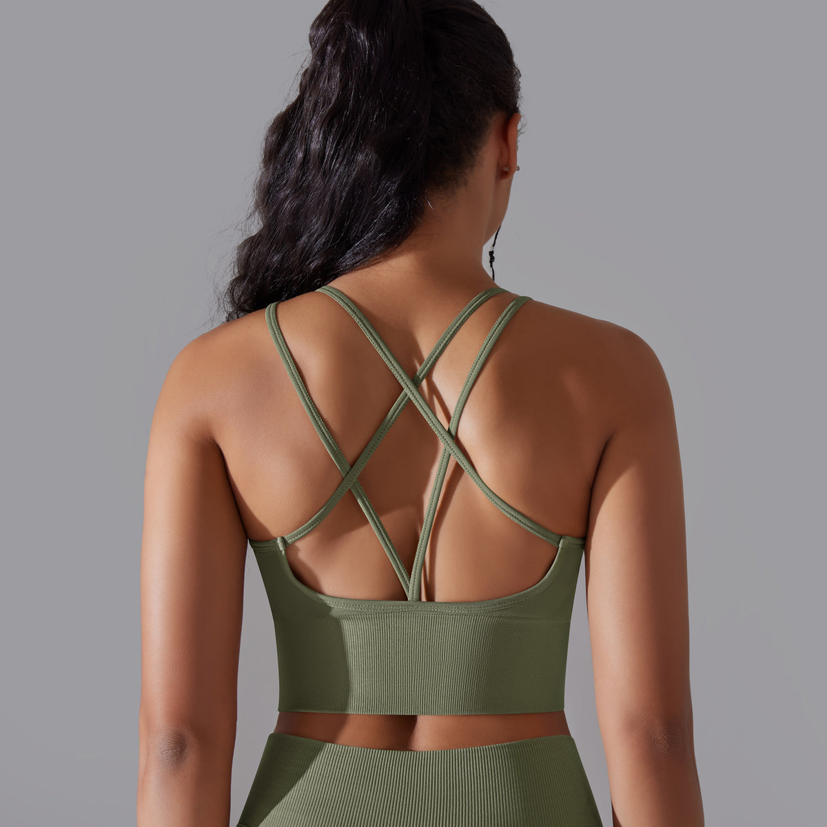 Daisy | Strap Sport Bra - Olijf Groen