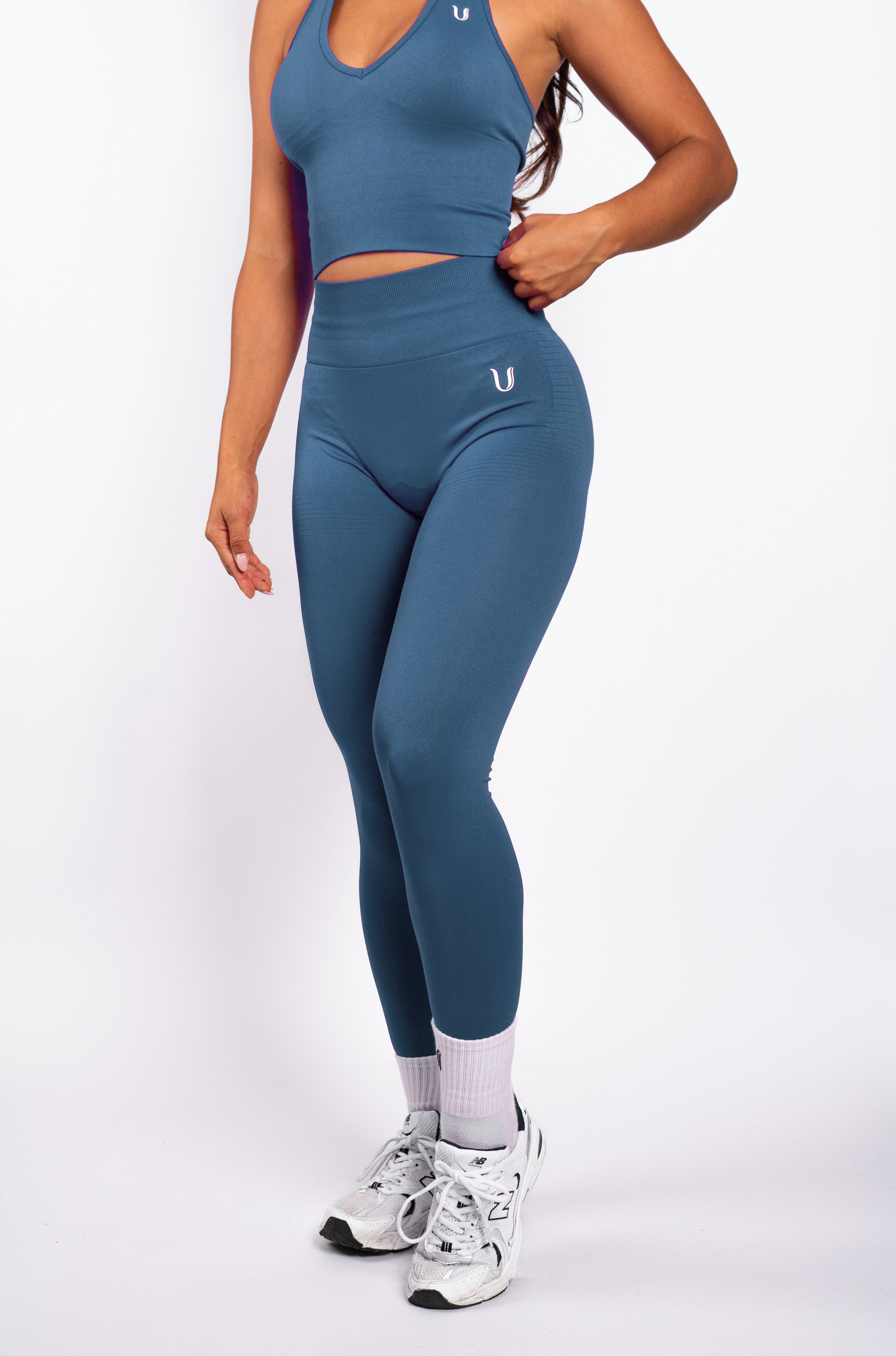 Bibi | Ribbed Seamless Legging – Blue