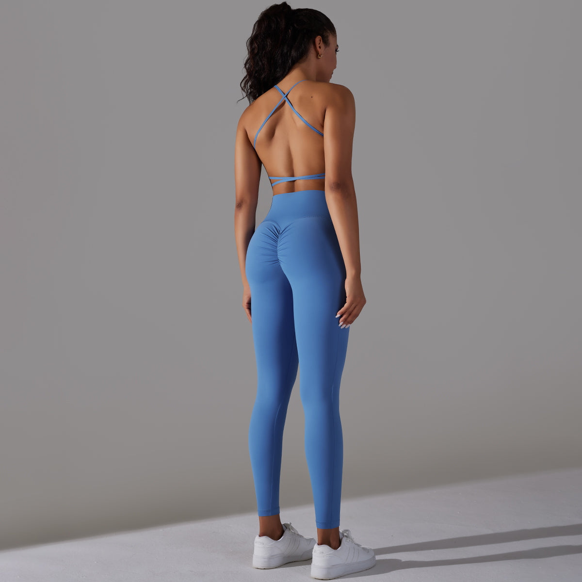 Mila | Ensemble Legging Top - Bleu