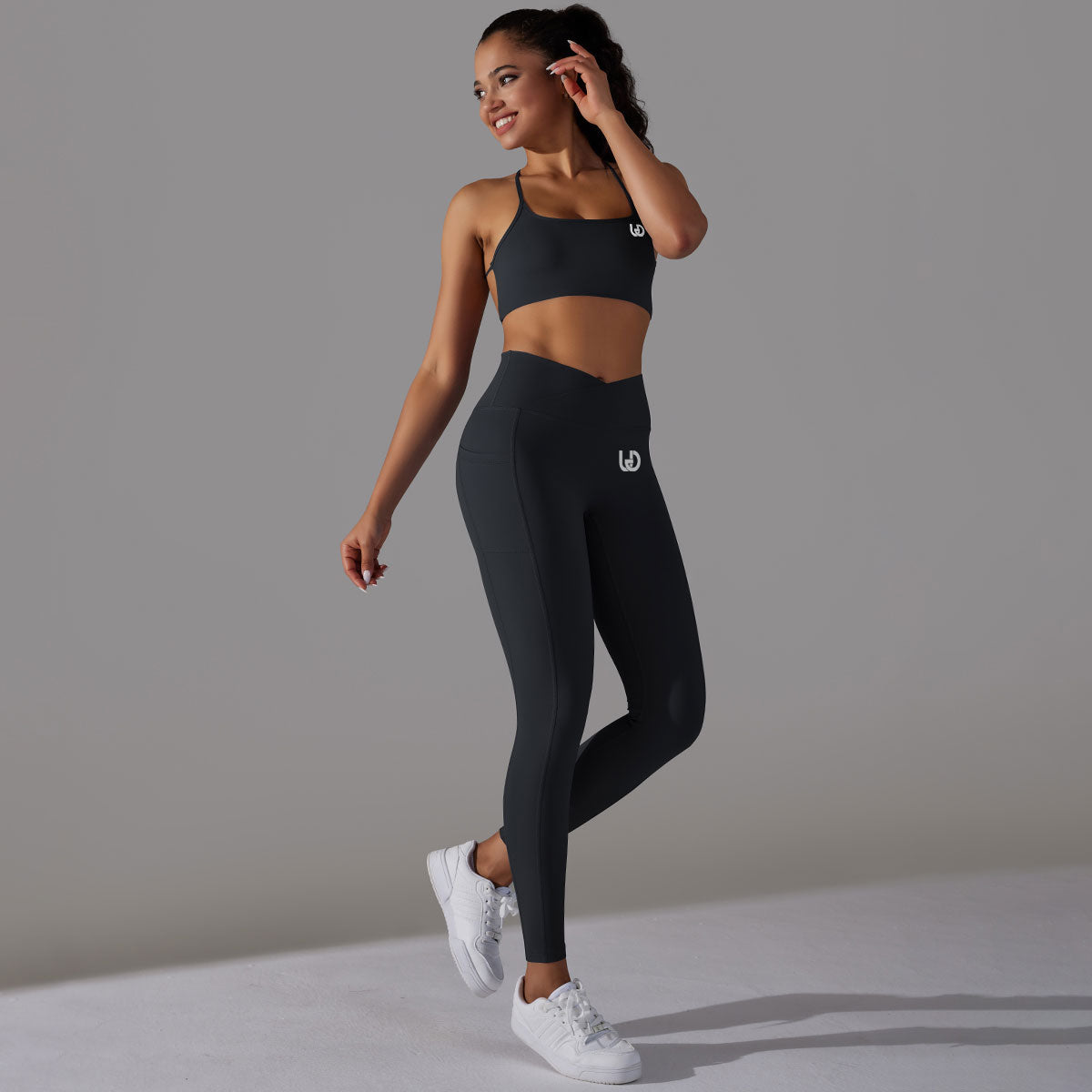 Mila | Ensemble Legging Top - Noir