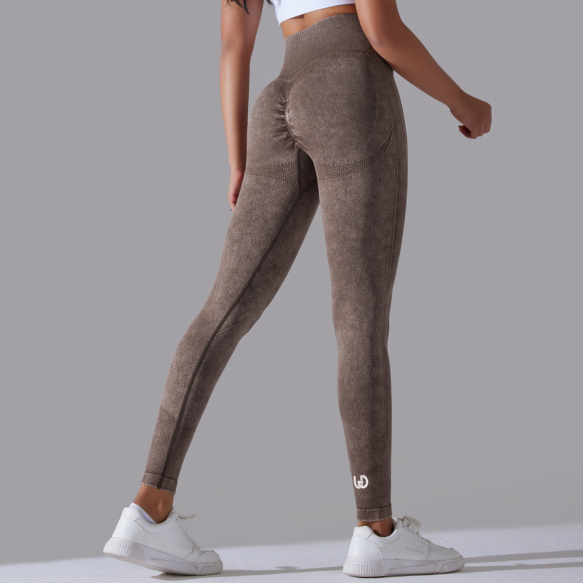 Jane | Legging Repli Motifs - Marron