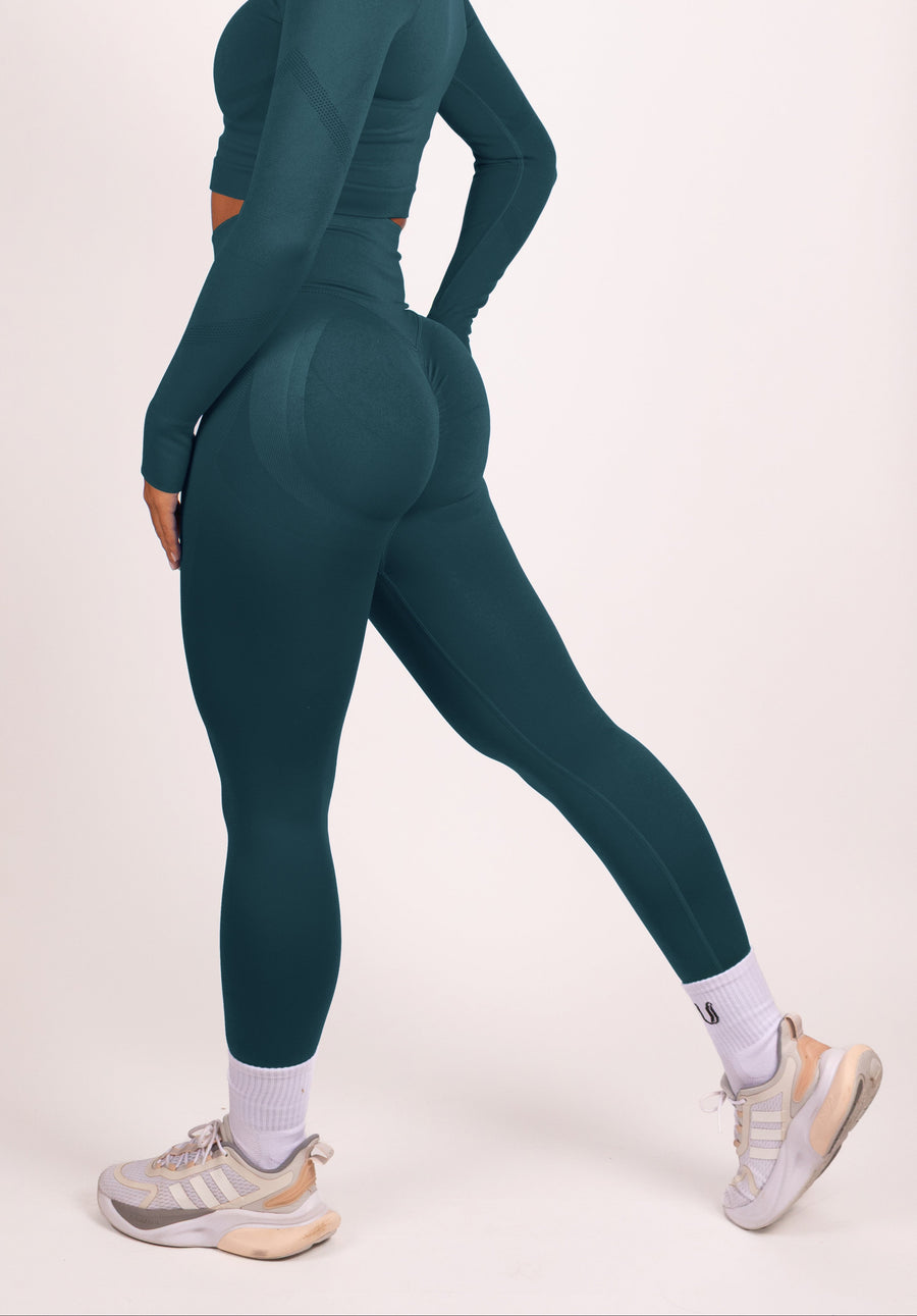 Leonie | Legging Premium Scrunch - Bleu Vert