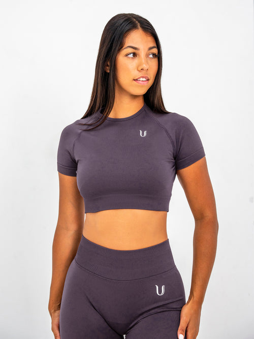 Luna | Premium Seamless Crop Top - Dusty Purple