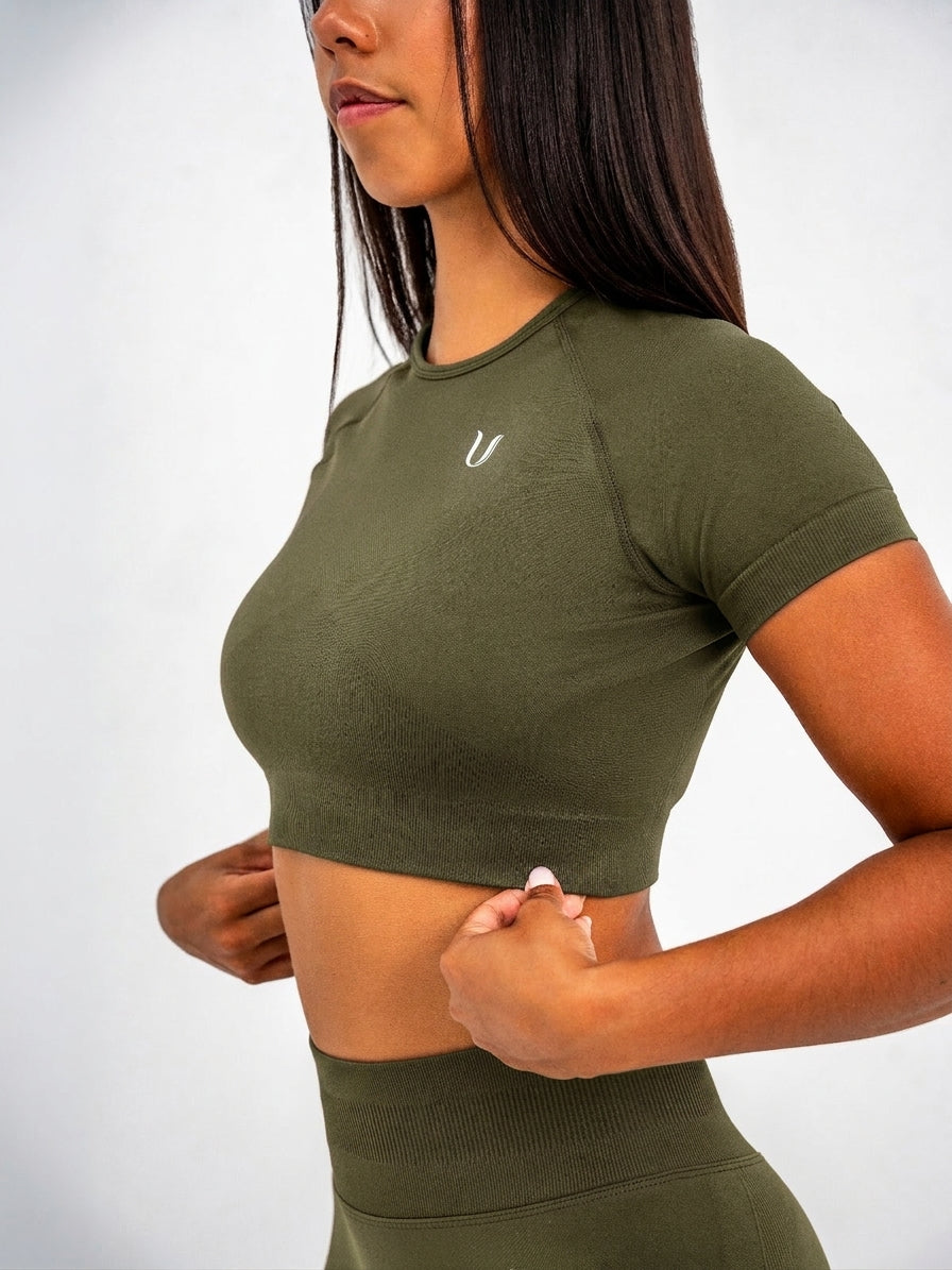 Luna | Premium Seamless Crop Top - Vert