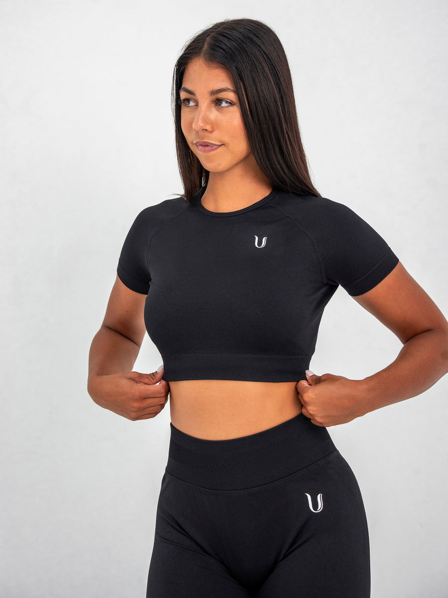Luna | Premium Seamless Crop Top - Noir