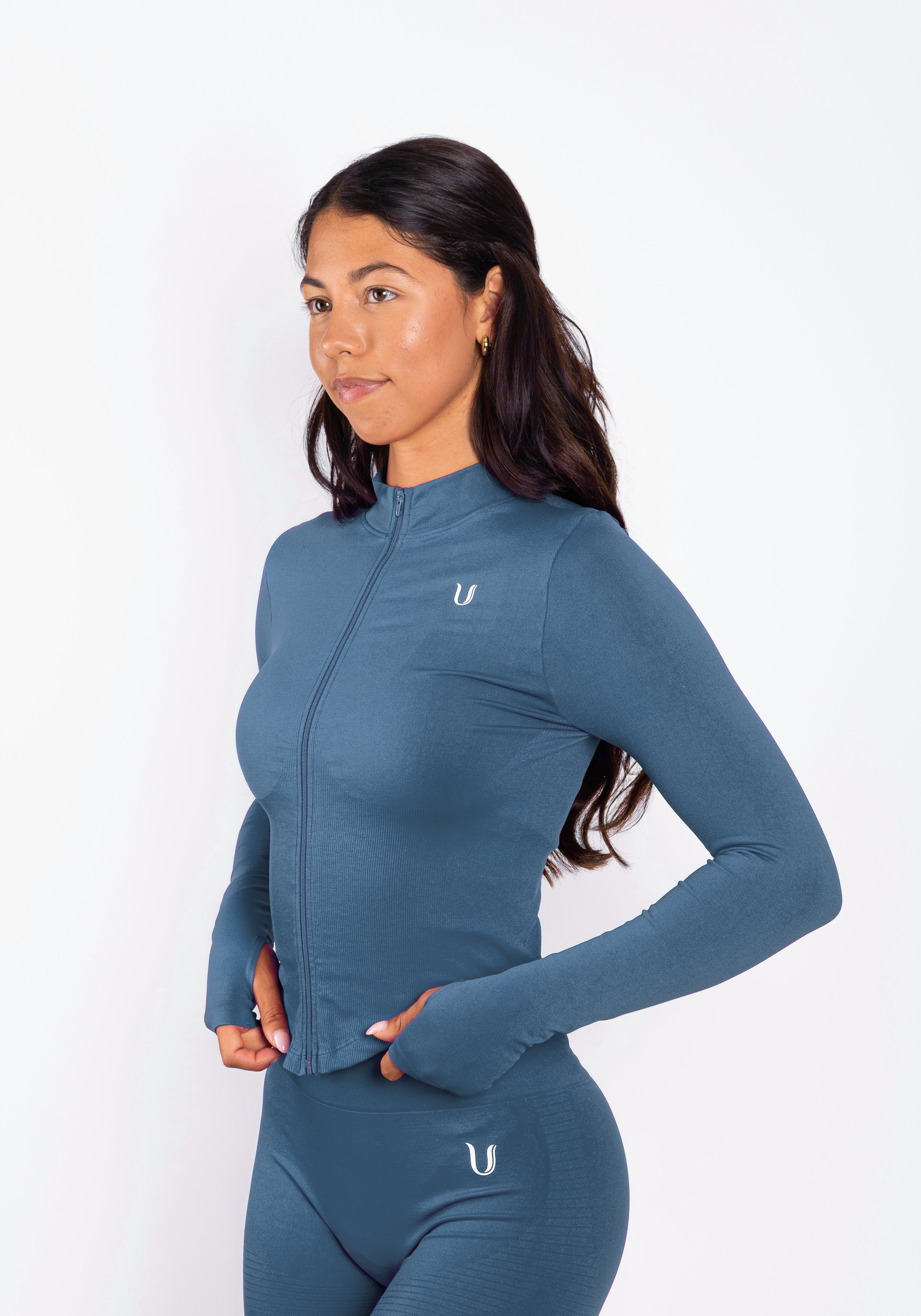 Bibi | Ribbed Seamless Zip Jacket – Red