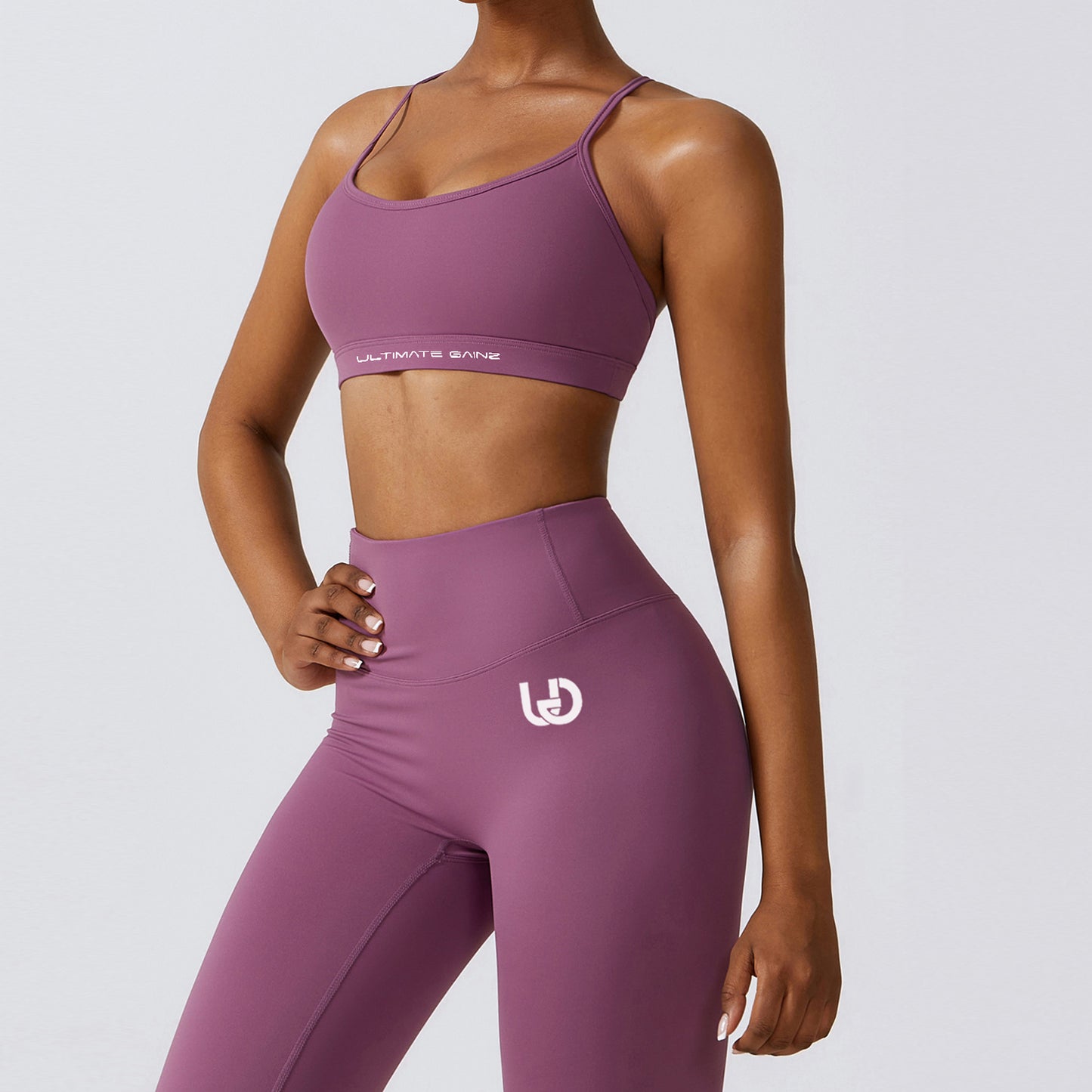 Hailey Set | Ensemble Top et Legging sans Couture - VioletClair