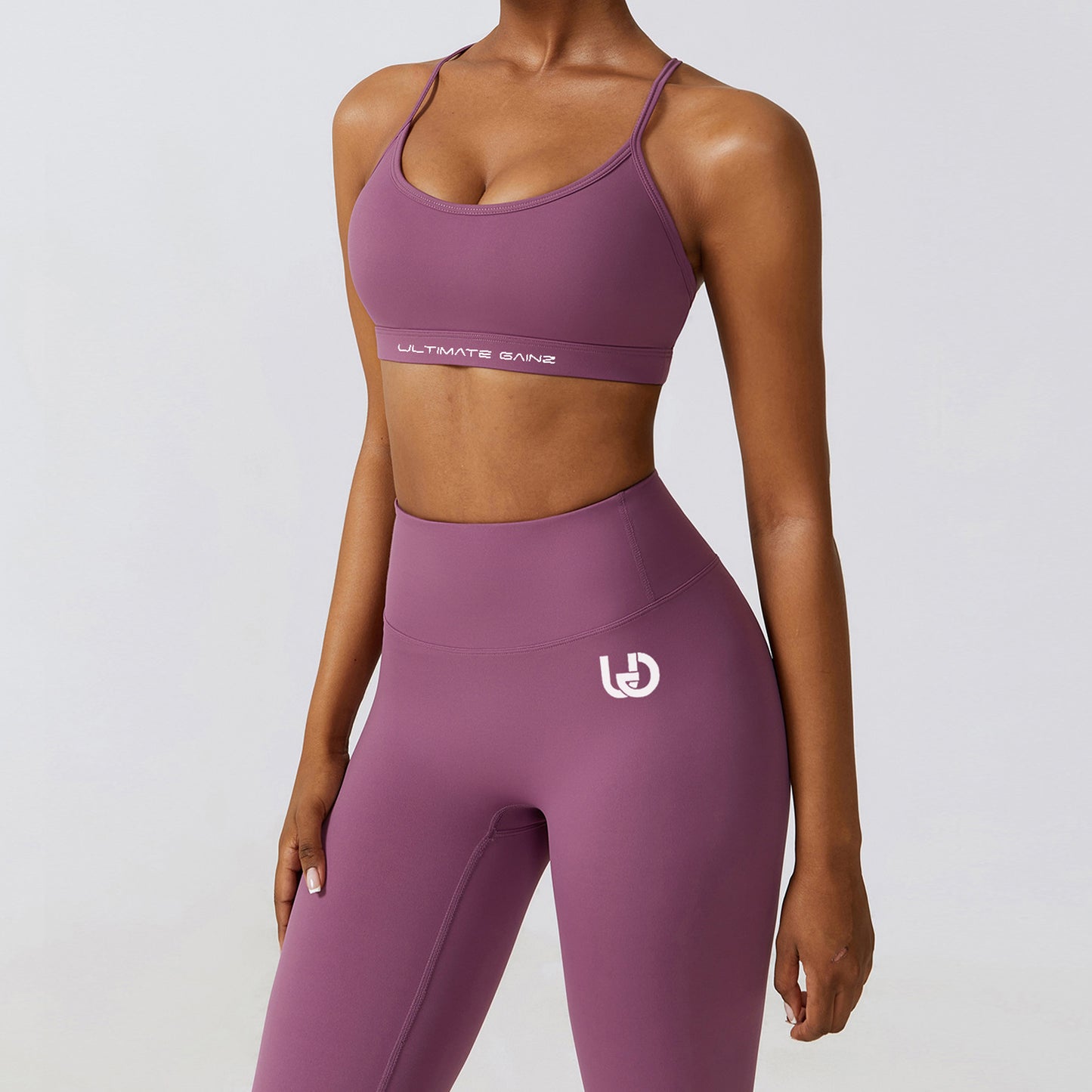 Hailey Set | Naadloze Top Legging - Lichtpaars