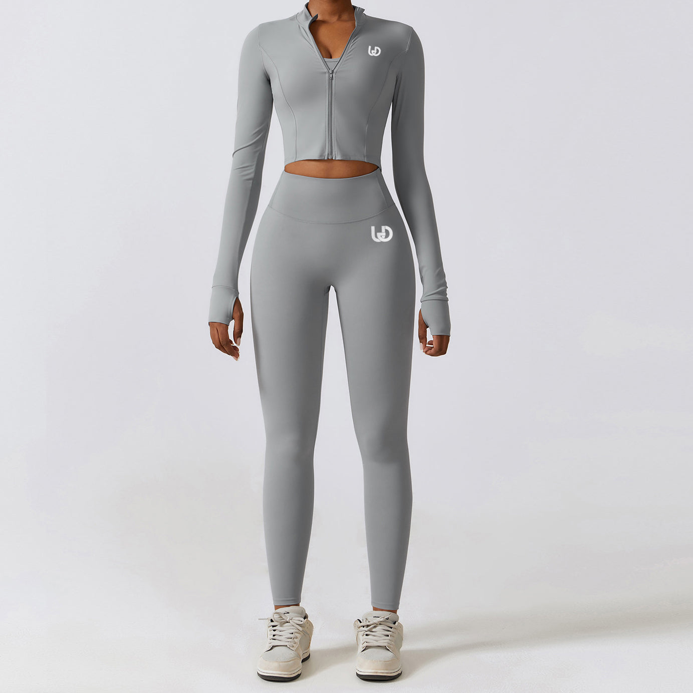 Hailey Set | Lange Arm Top Legging - Lichtgrijs