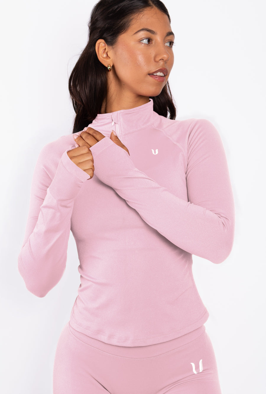 Beau | Top Demi-Zip Manches Longues - Rose